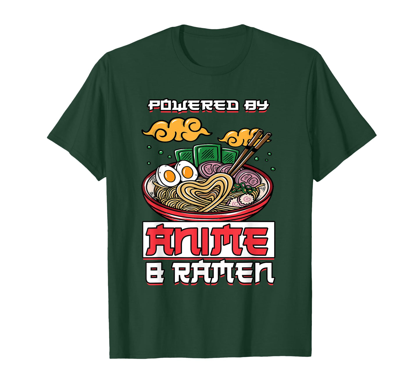 Powered by Anime & Ramen Merchandise Japanese Style Cute T-Shirt