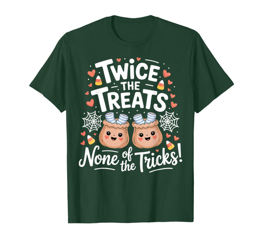 Pregnant Mom Halloween Costume Twins Pregnancy Announcement T-Shirt