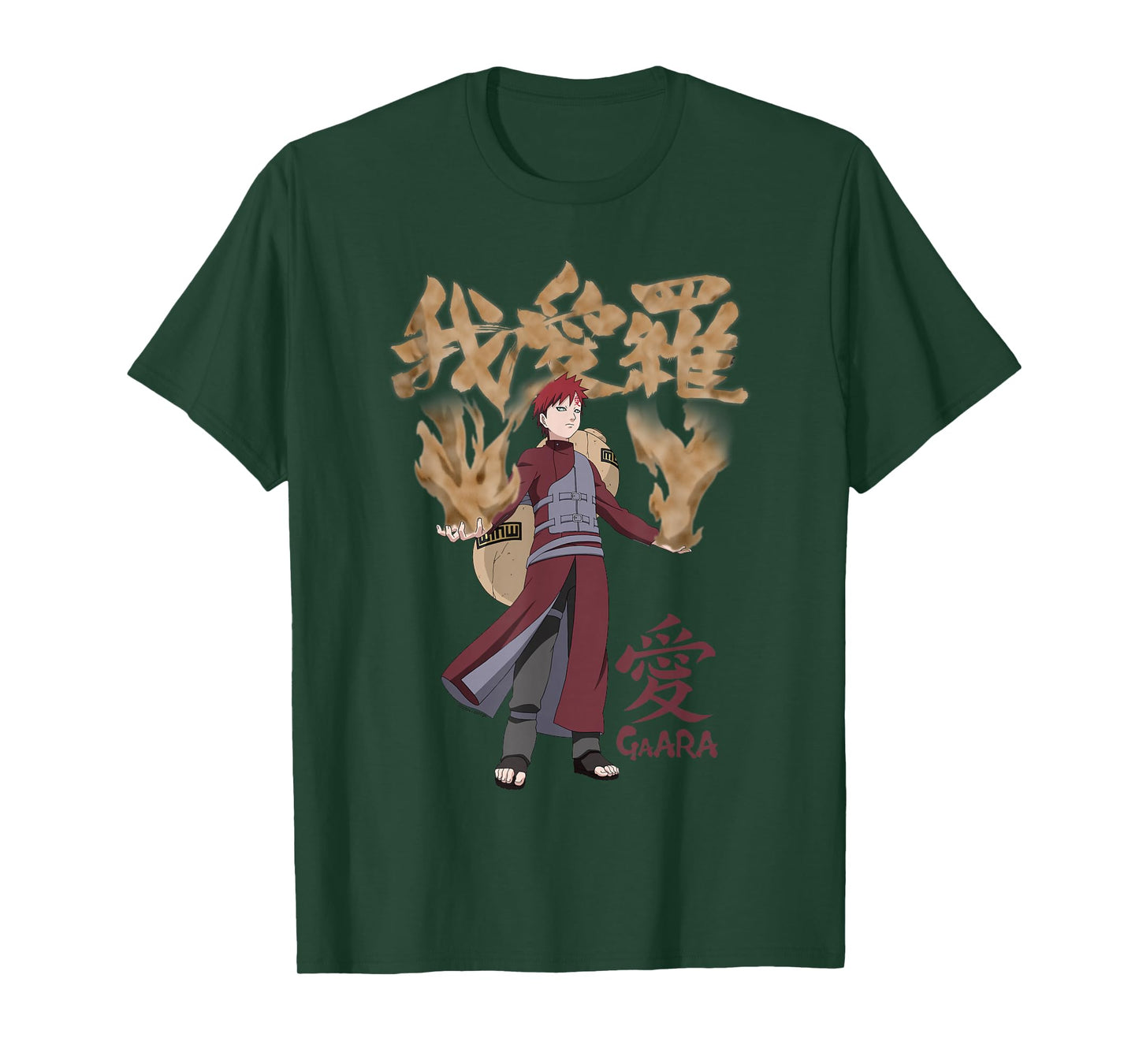 Naruto Shippuden Gaara with Sand and Kanji Anime T-Shirt