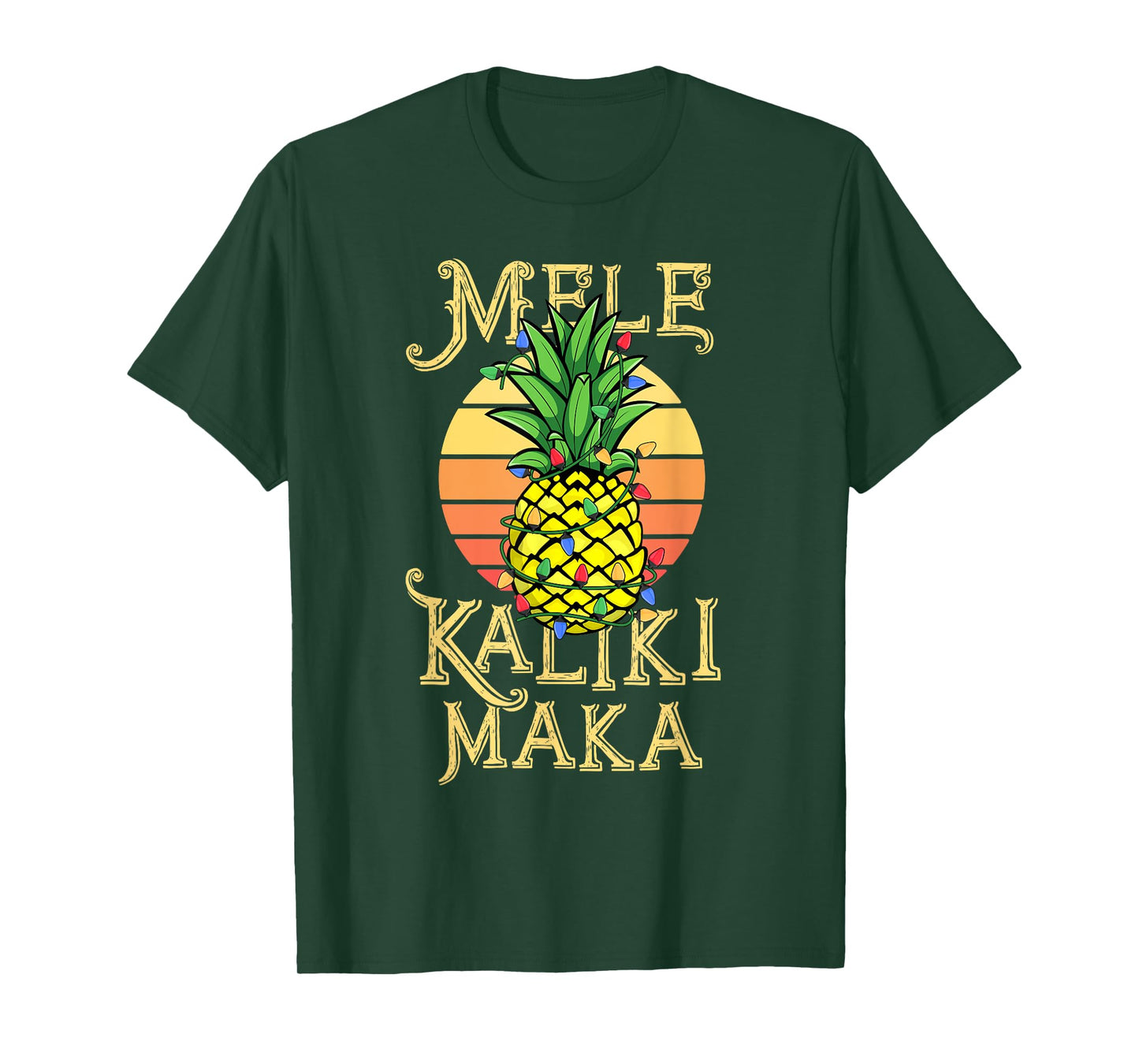 Mele Kalikimaka Hawaiian Christmas Retro Vintage Sunset T-Shirt