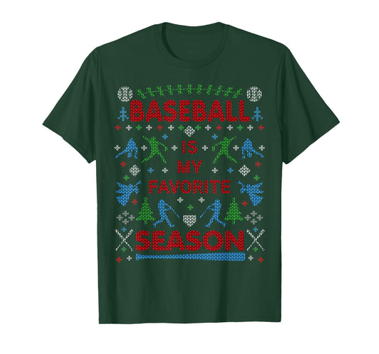 Funny Baseball Season Ugly Christmas Sweater Party Original T-Shirt
