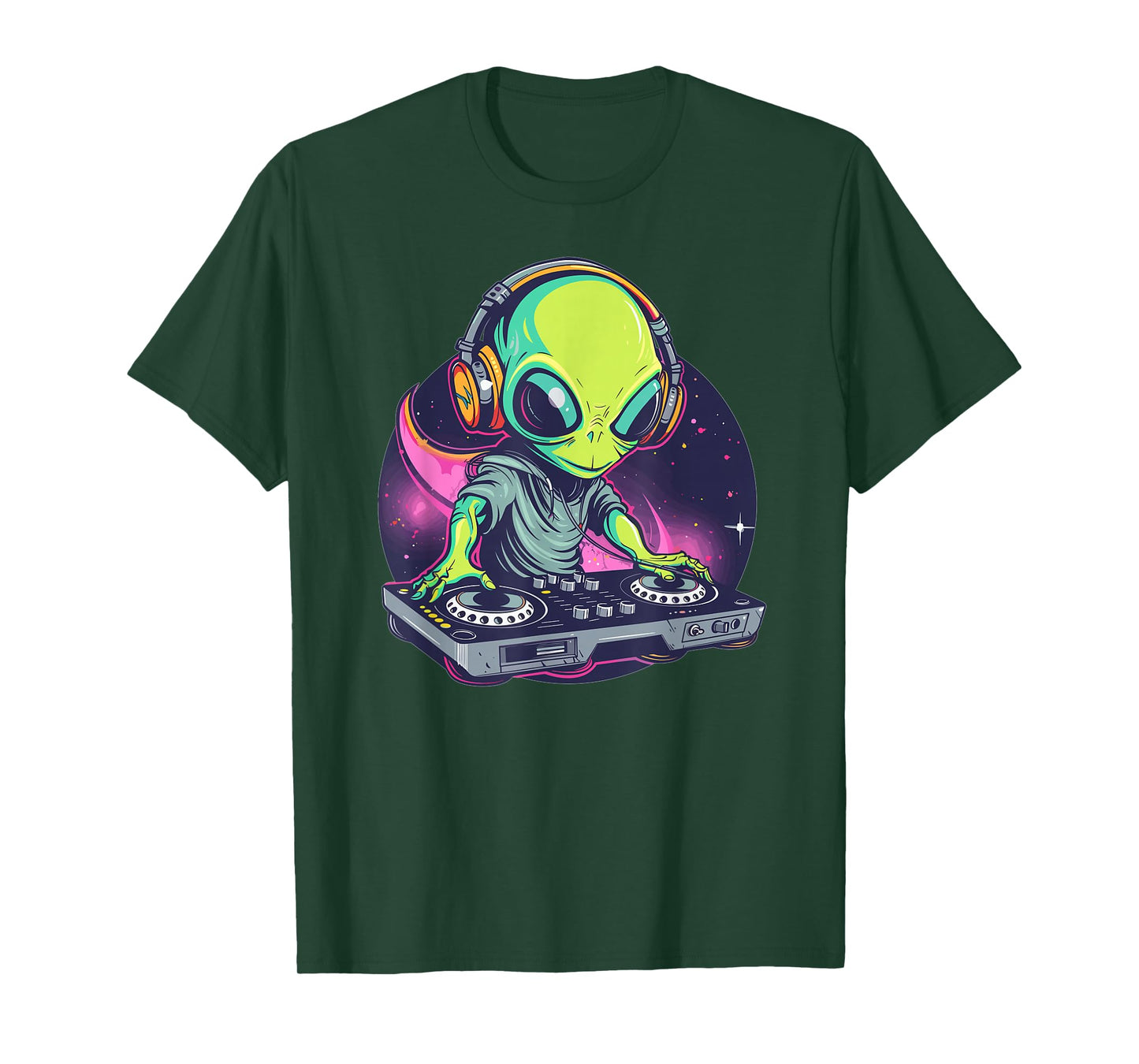 Cartoon Alien DJ T-Shirt