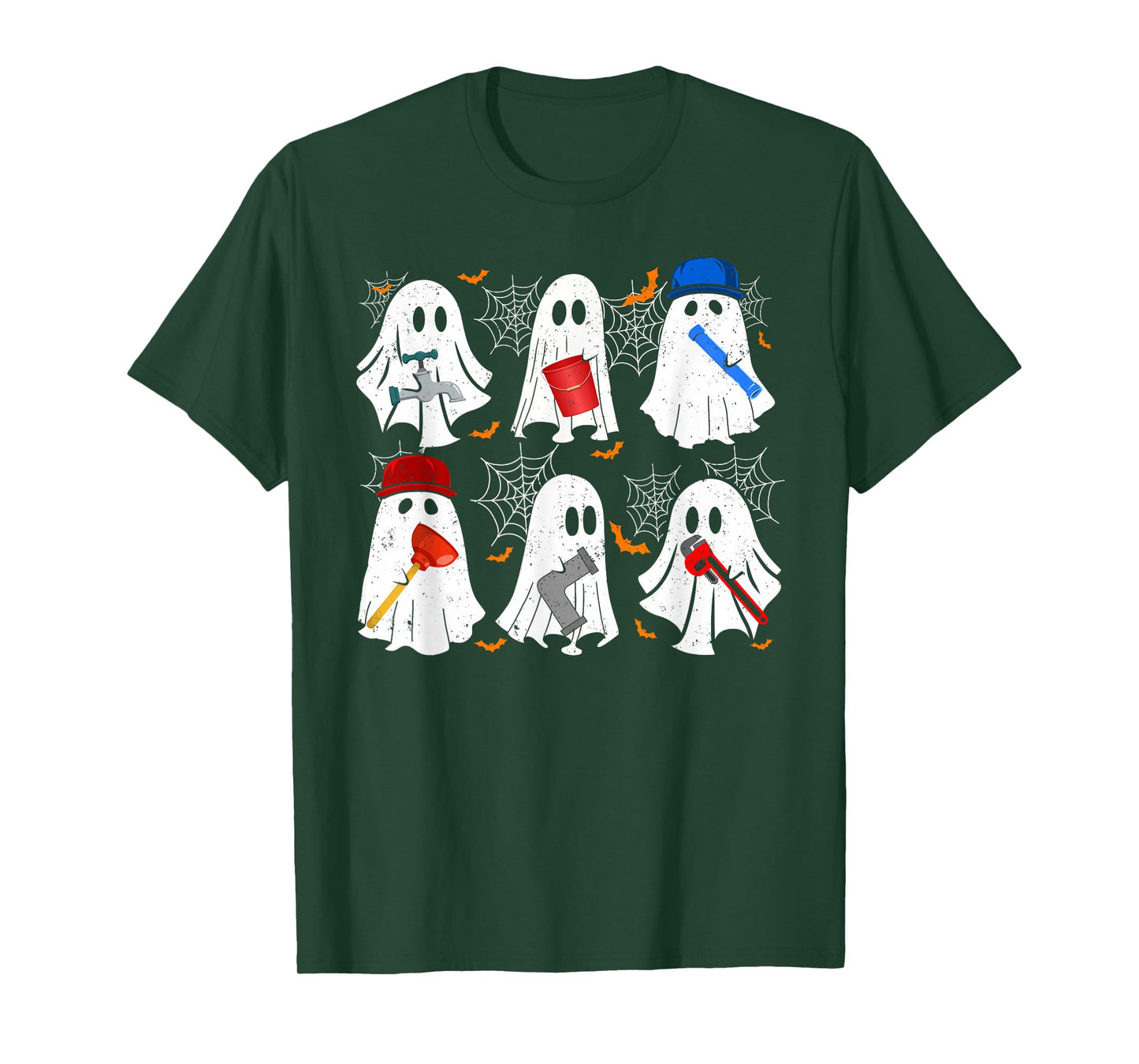 Ghost Plumber Funny Plumbing Halloween Costume For Men Women T-Shirt