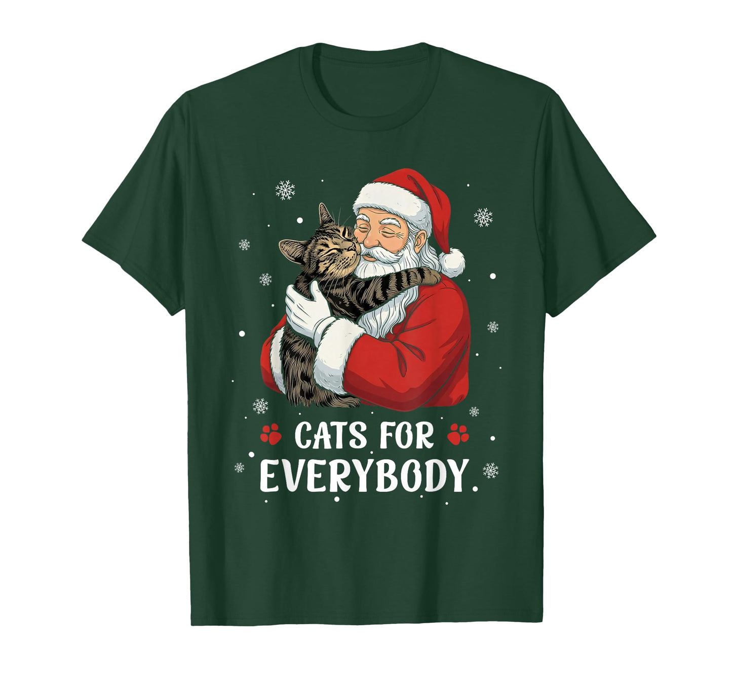 Cats for Everybody Santa Christmas Funny Cat Xmas Women Kids T-Shirt