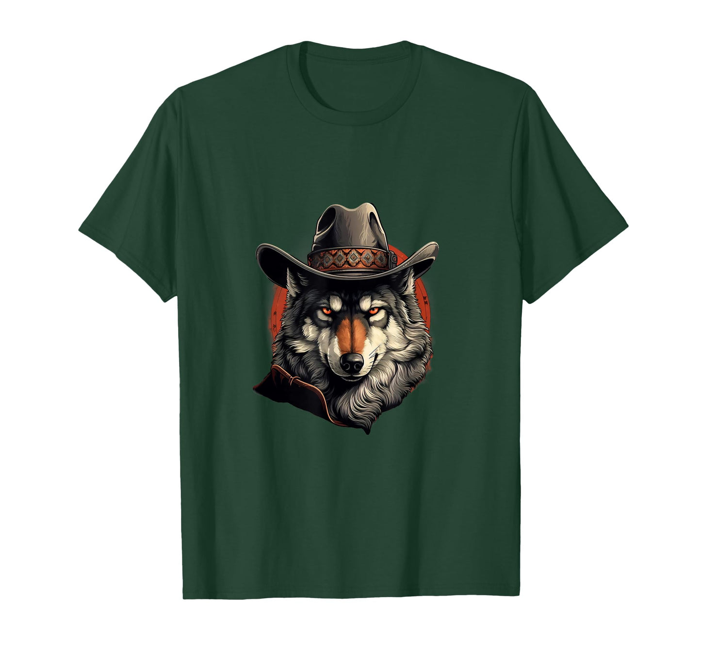 Wolf Cowboy Hat Cowgirl Western Wolf Wolves Lovers T-Shirt