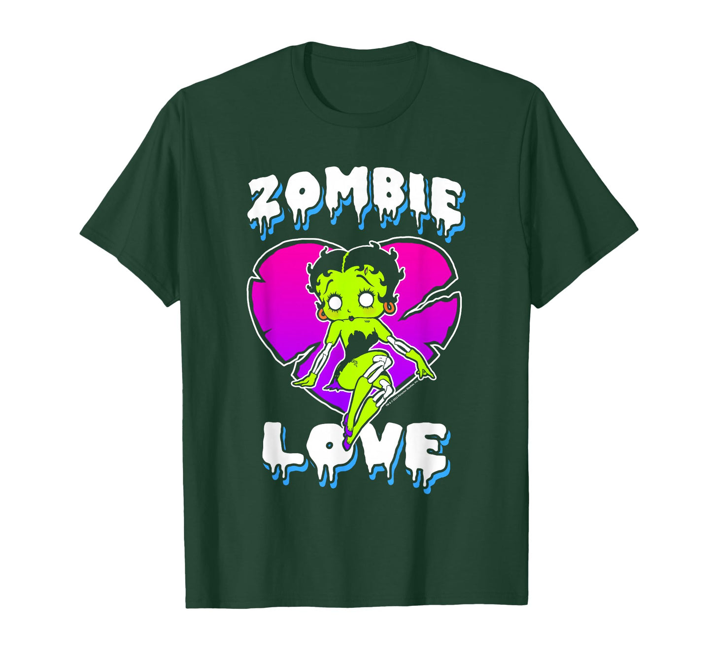 Betty Boop Halloween Zombie Love Death Heart Logo T-Shirt