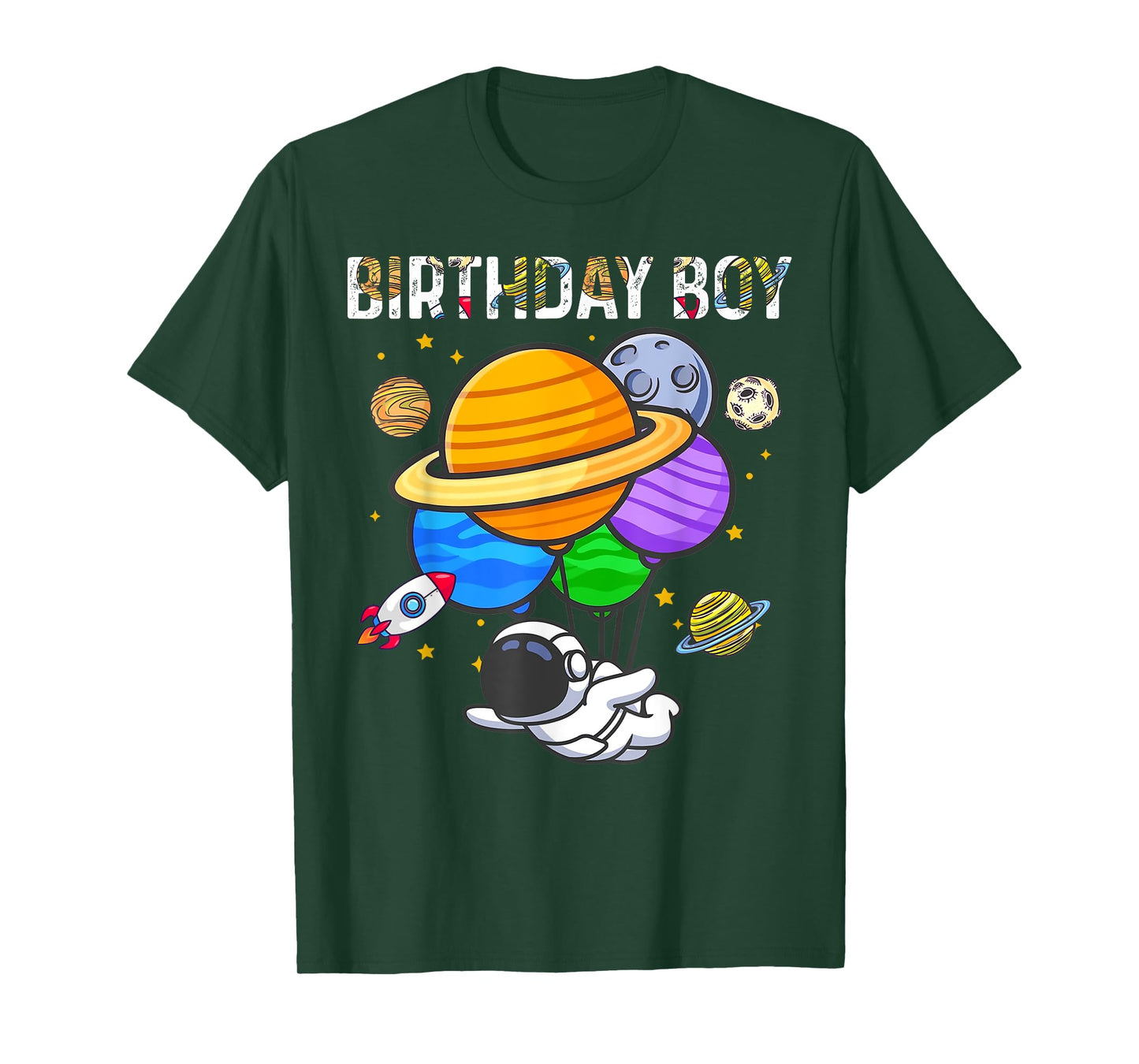 Birthday Boy Astronaut Space Theme Birthday Party Matching T-Shirt