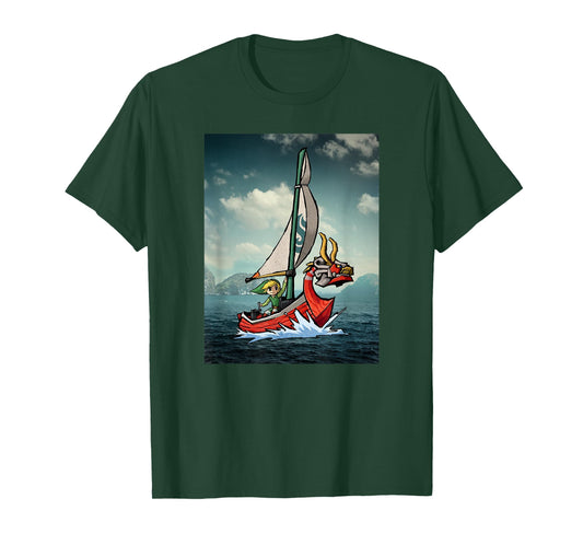 Nintendo Zelda Wind Waker Link Photo-Real Ship Sail T-Shirt T-Shirt