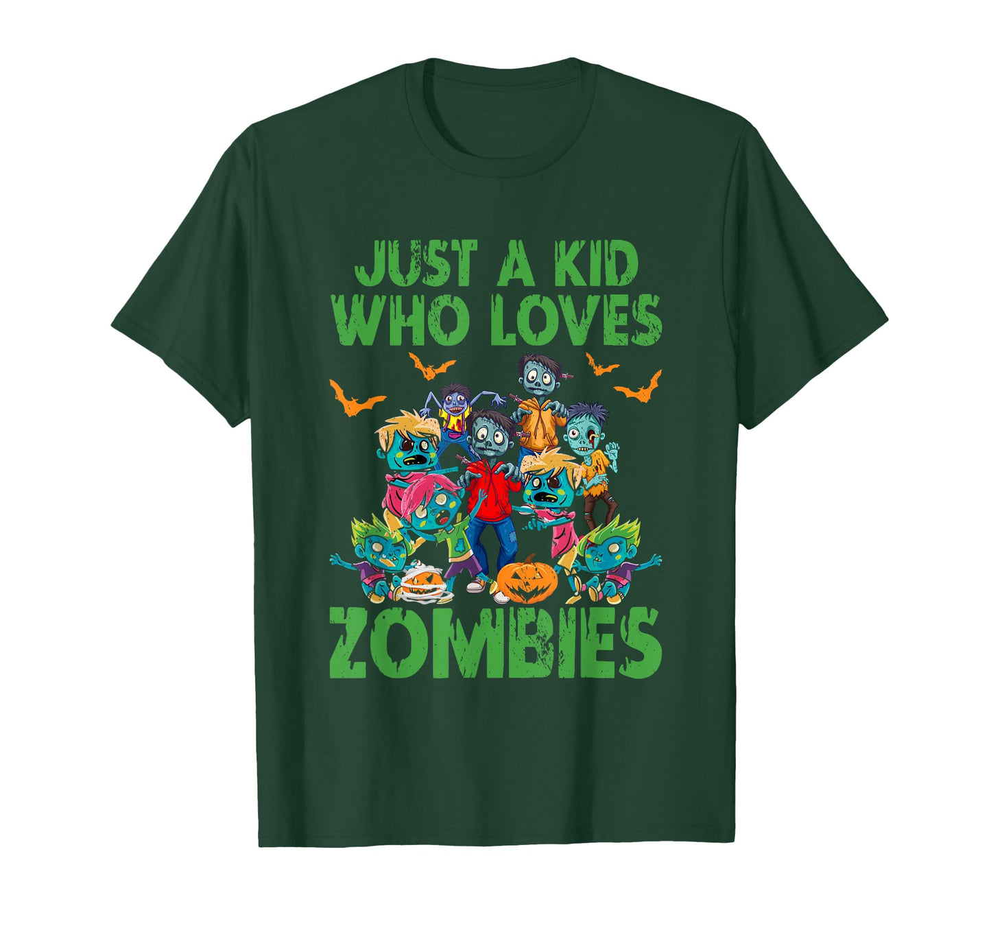 Just A Kid Who Loves Zombies Halloween Zombie Enthusiast T-Shirt