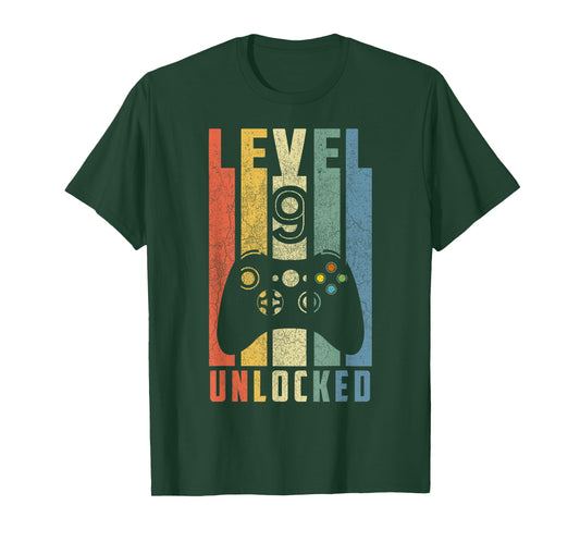 Level 9 Unlocked 9th Video Gamer Birthday Boy Gifts T-Shirt