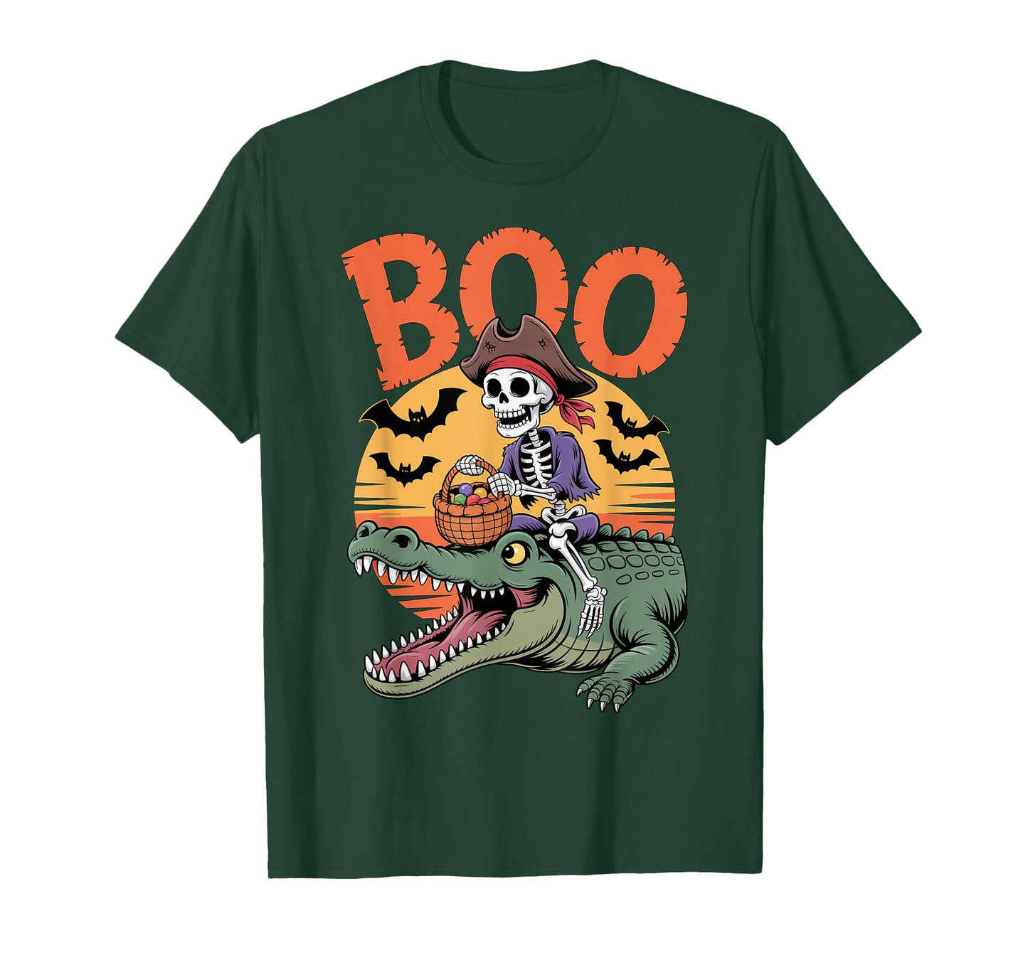 Spooky Crocodile Costume on Boo Crocodile Halloween T-Shirt