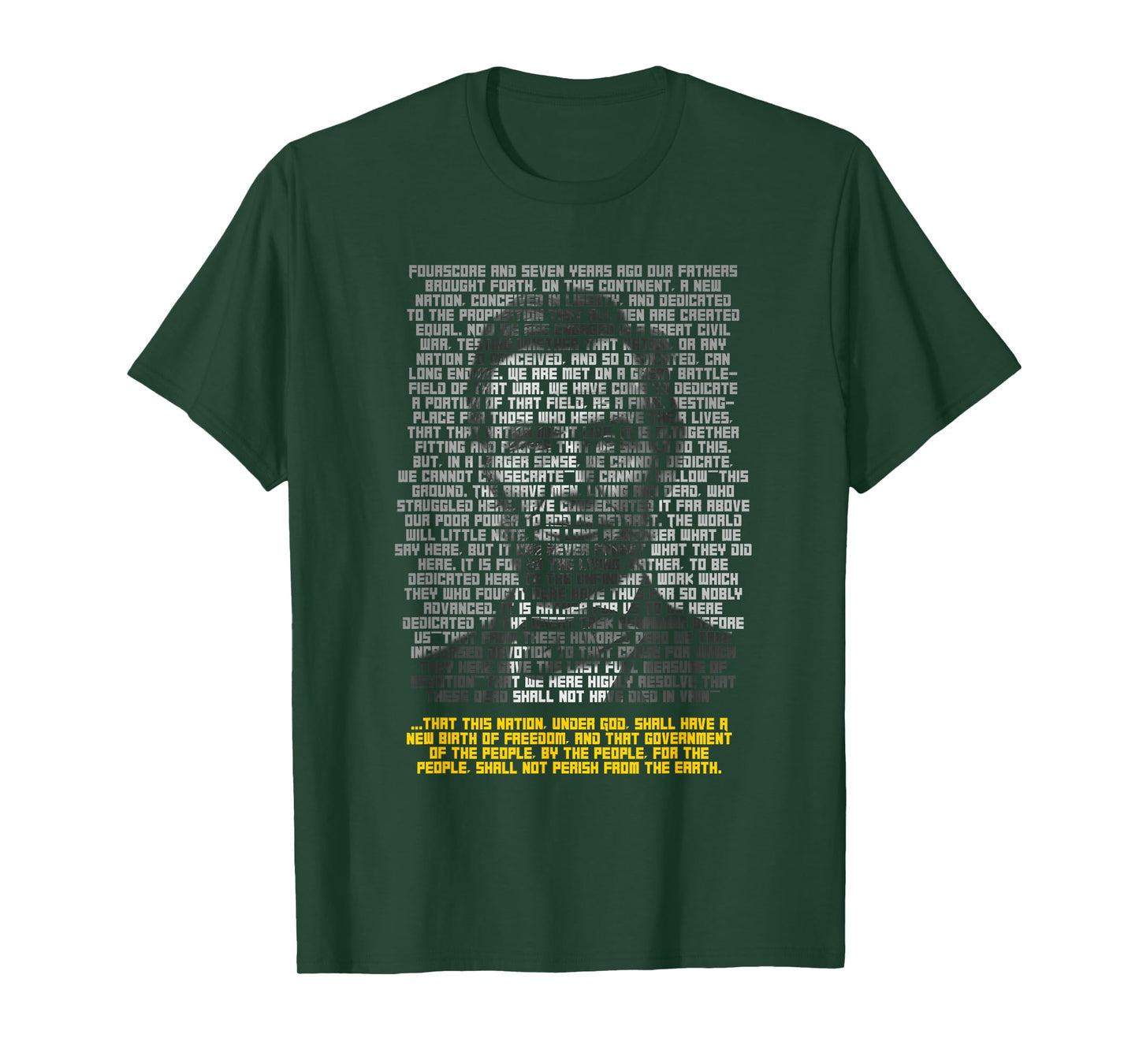Abraham Lincoln Portrait Gettysburg Address T-Shirt
