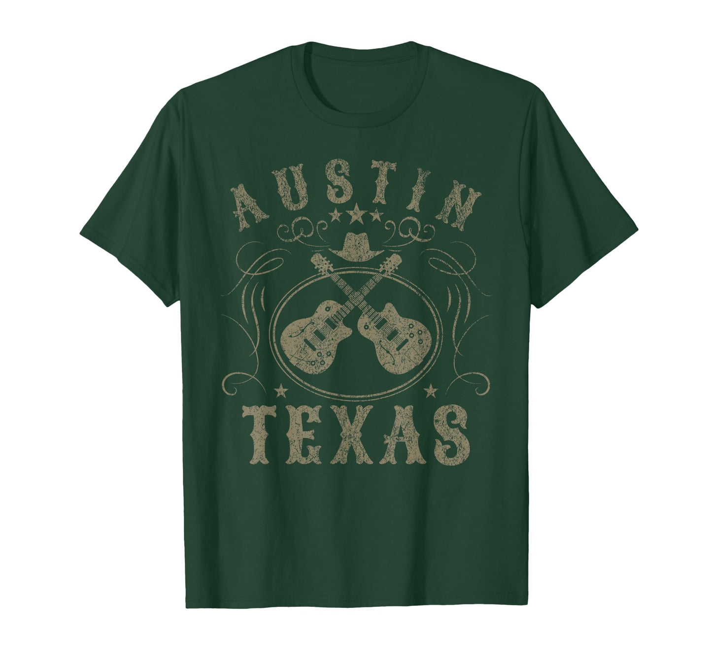 Austin Texas USA Travel T-Shirt - Unisex Adults & Kids - Black - Short Sleeve - Crew Neck - Vintage - Music - Vacation - Polyester 100% - Lightweight - Classic Fit - Detailed Fabric Composition