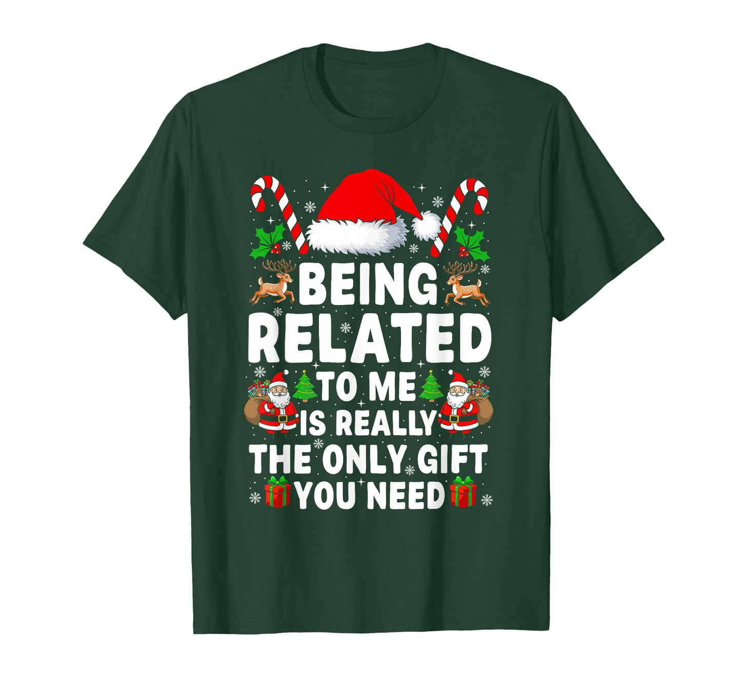 Being Related to Me Funny Christmas Family Xmas Pajamas T-Shirt