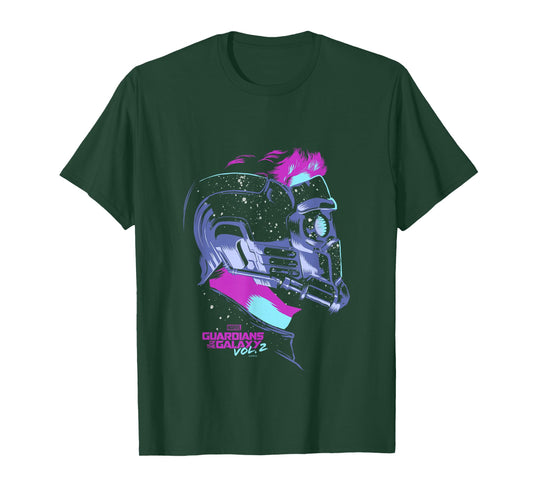 Marvel Guardians of The Galaxy Vol 2 Star-Lord Neon Profile T-Shirt
