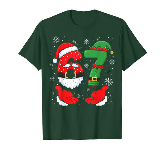 67 Six Seven 6 7 Meme Xmas Custome Couple Christmas Matching T-Shirt