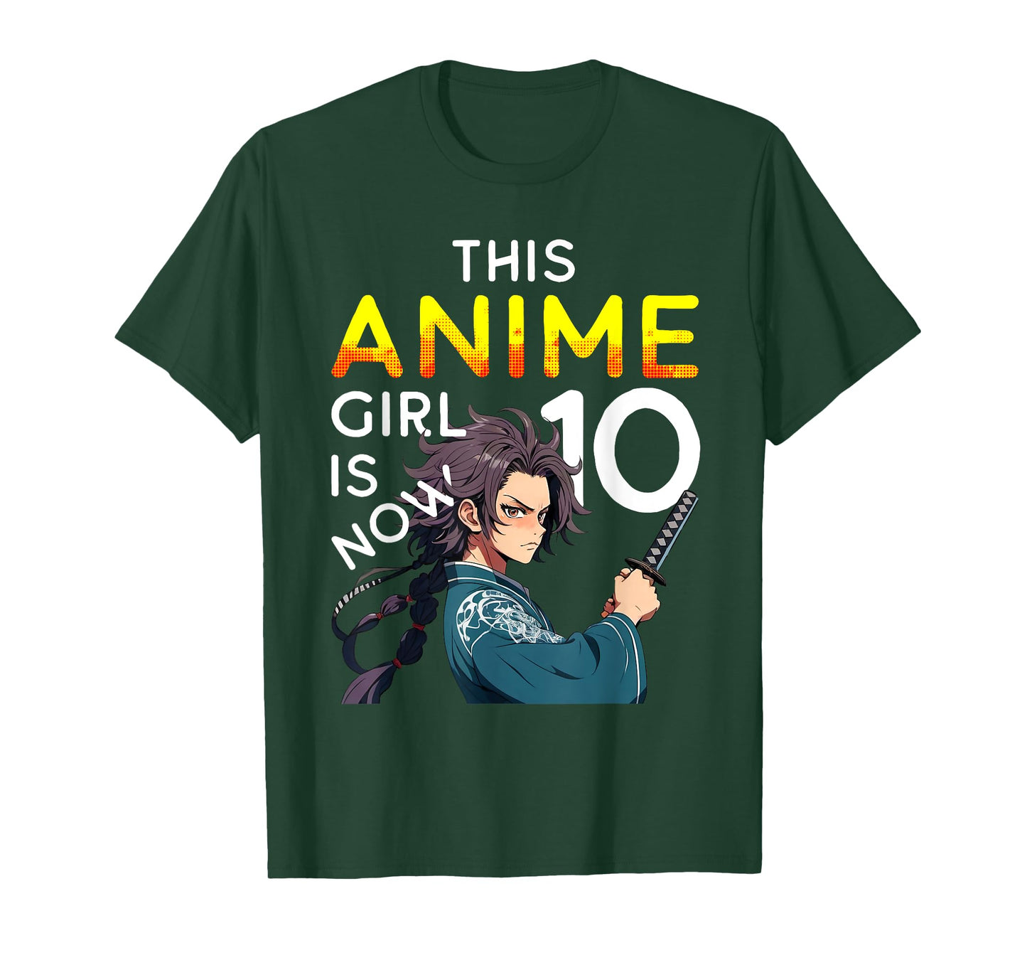 This Anime Girl Is Now 10 Years Old 10th Birthday Kawaii Kid T-Shirt