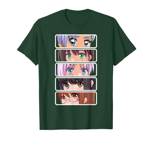 Manga Japanese Anime Graphic Faces Eyes T-Shirt