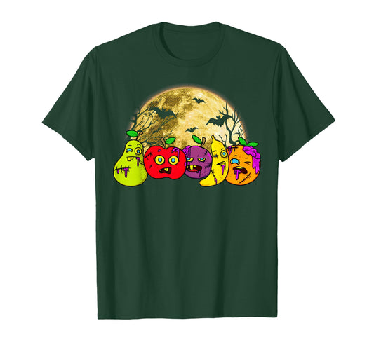 Halloween Scary Vegan Vegetarian Zombie Fruits Vegetable T-Shirt
