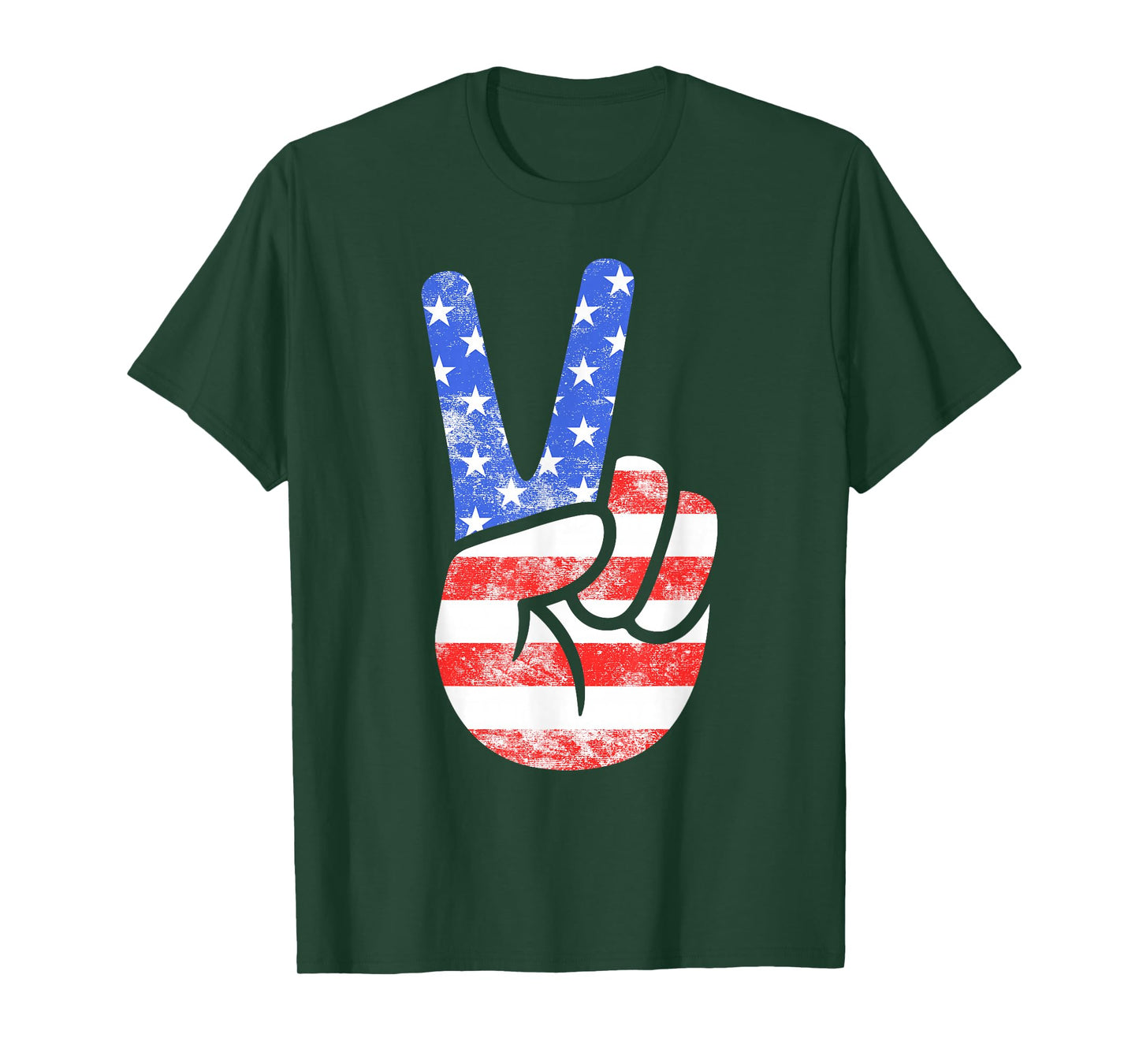 American Flag Peace Sign Hand Shirt USA 4th Fourth of July T-Shirt