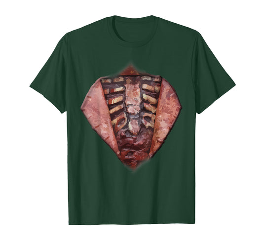 Halloween Zombie Open Chest Guts and Gore Costume T-Shirt
