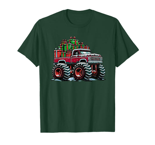 Christmas Monster Truck for Boys Kids Monster Truck Lovers T-Shirt