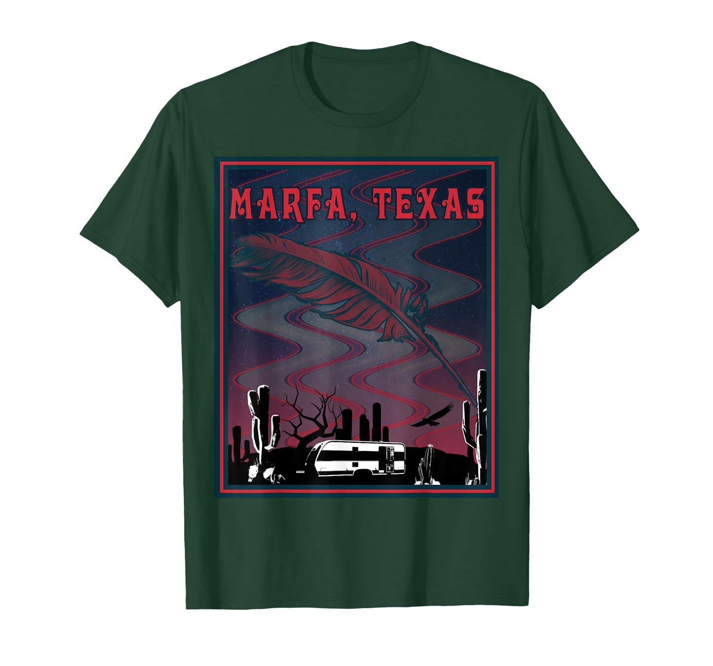 Retro Marfa Lights Texas Starry Night T-Shirt T-Shirt
