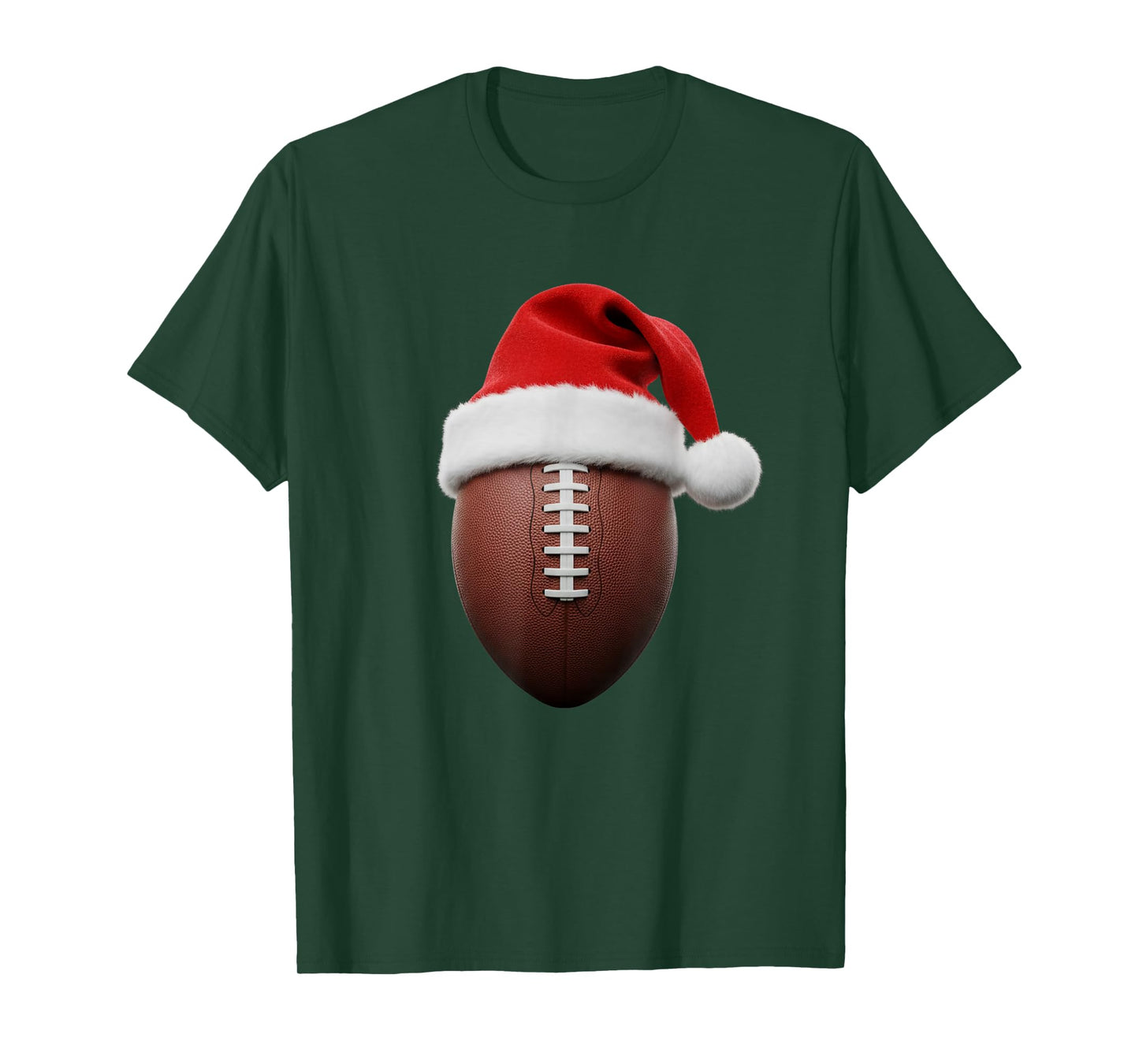 Football Christmas Hat Funny Holiday Sports T-Shirt