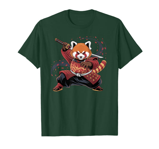 Red Panda Samurai Warrior Ninja Japanese Art Japan T-Shirt
