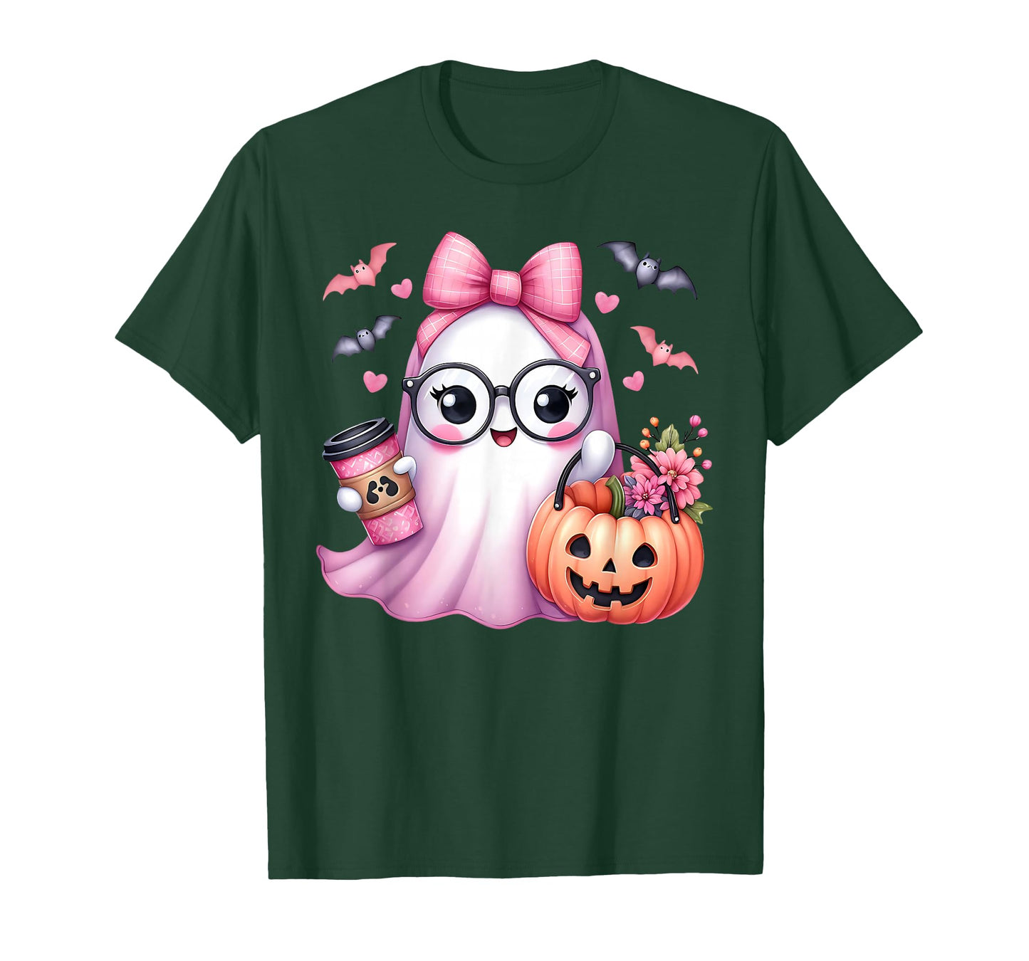 Cute Pink Ghost Boo Halloween Costume for Girl Kids Toddler T-Shirt