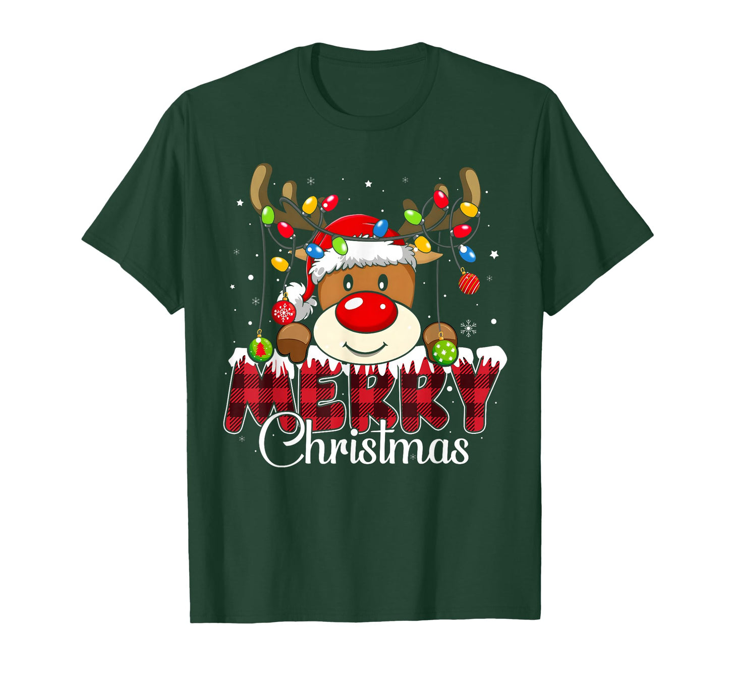 Merry Christmas Reindeer Xmas Family Matching Men Women Kids T-Shirt