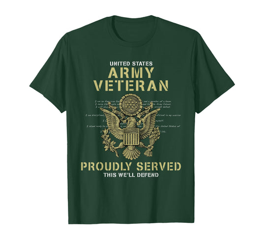 ARMY VETERAN PROUDLY SERVED T-Shirt