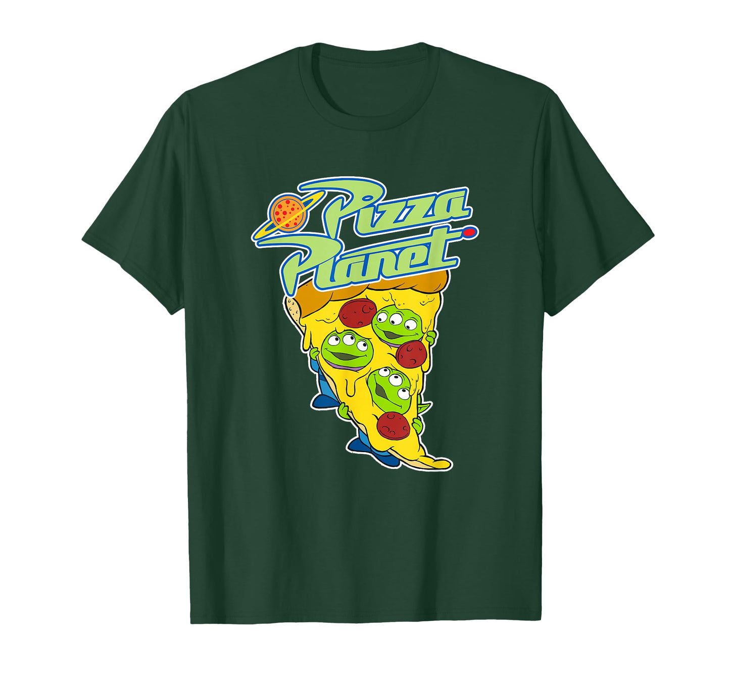 Disney Pixar Toy Story Pizza Planet Triple Slice Cute Aliens T-Shirt