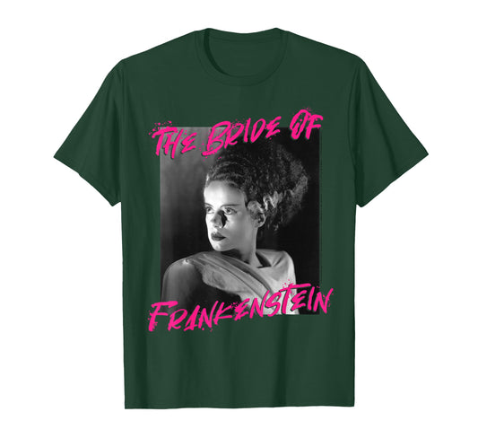 Universal Monsters The Bride Of Frankenstein Paint Splatter T-Shirt