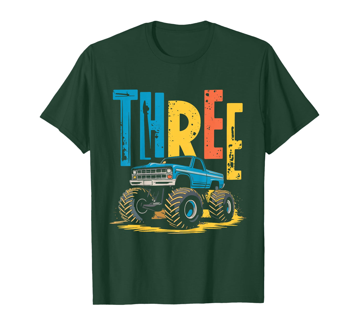 Kids 3 Year Old Monster Truck Birthday 3rd Birthday Monster Truck T-Shirt