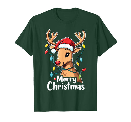 Merry Christmas Reindeer Xmas Cozy Winter Cheer T-Shirt