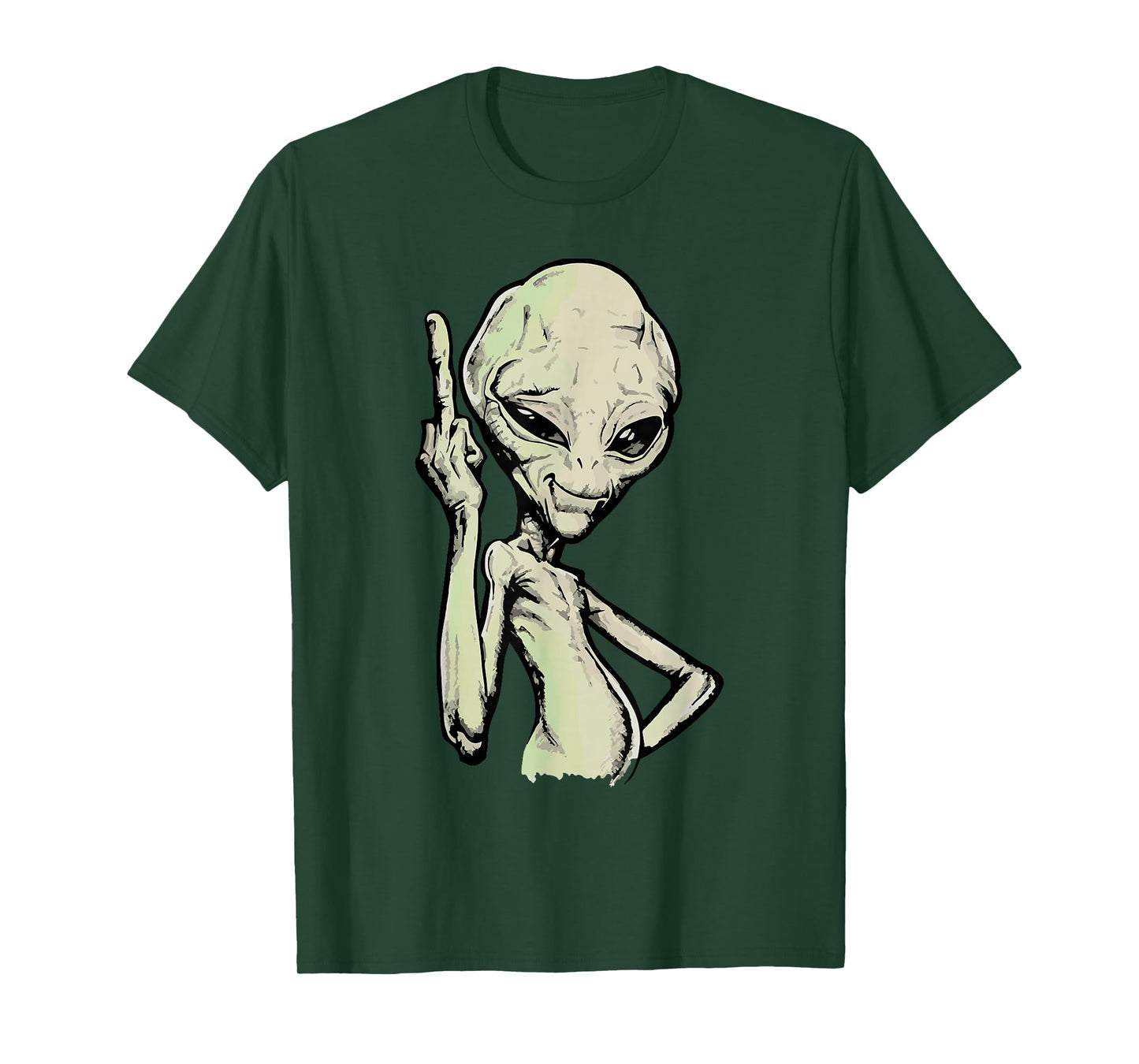 Alien Middle Finger Adult Humour Funny Novelty T-Shirt