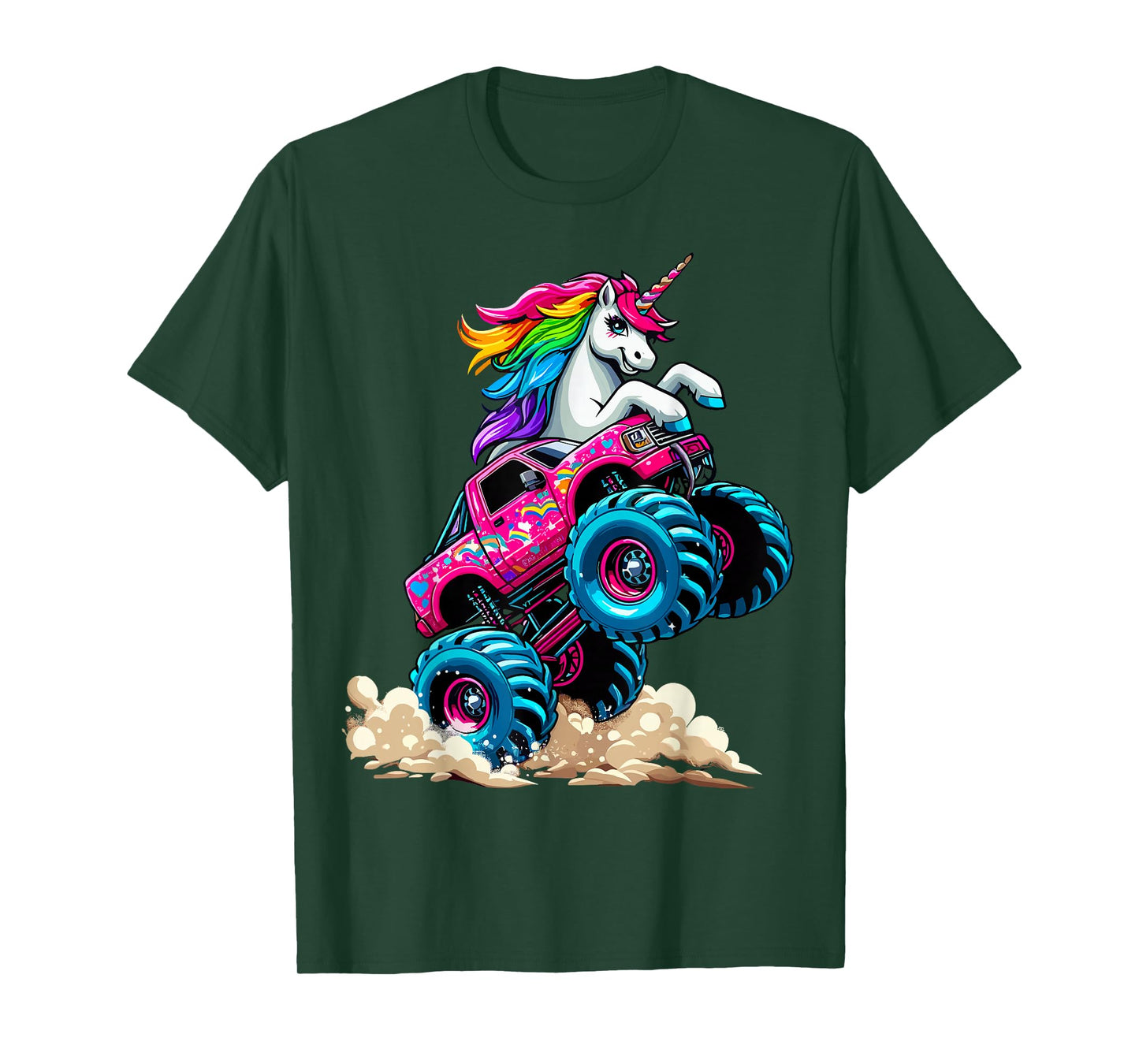 Unicorn Riding Monster Truck T-Shirt