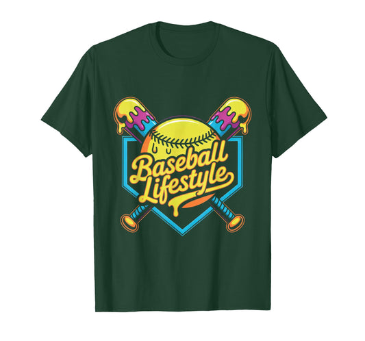 Baseball Lifestyle 101 Apparel Youth Baseball Drip Ice Cream T-Shirt