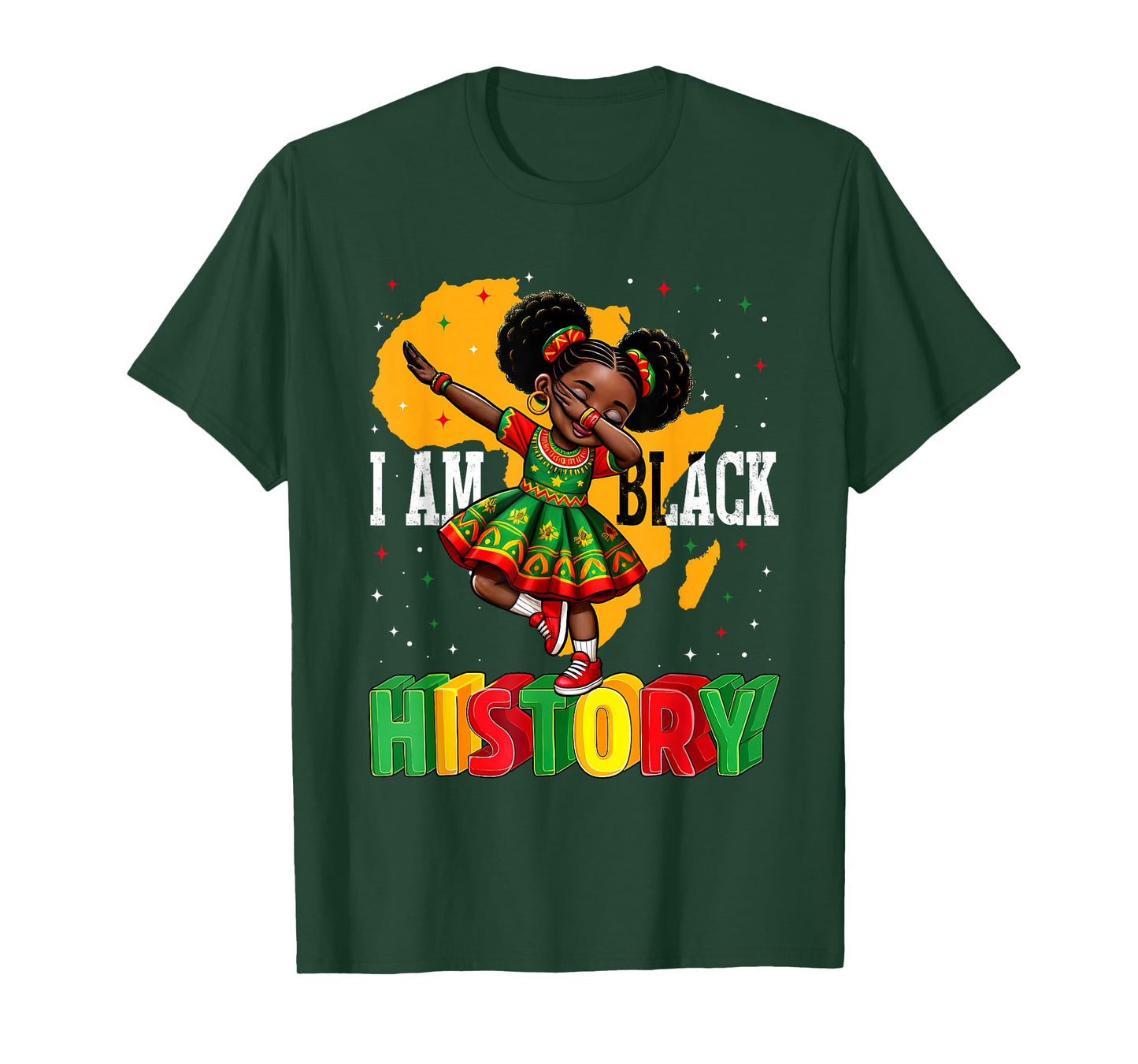 African American Girl Kid I Am Black History Month T-Shirt