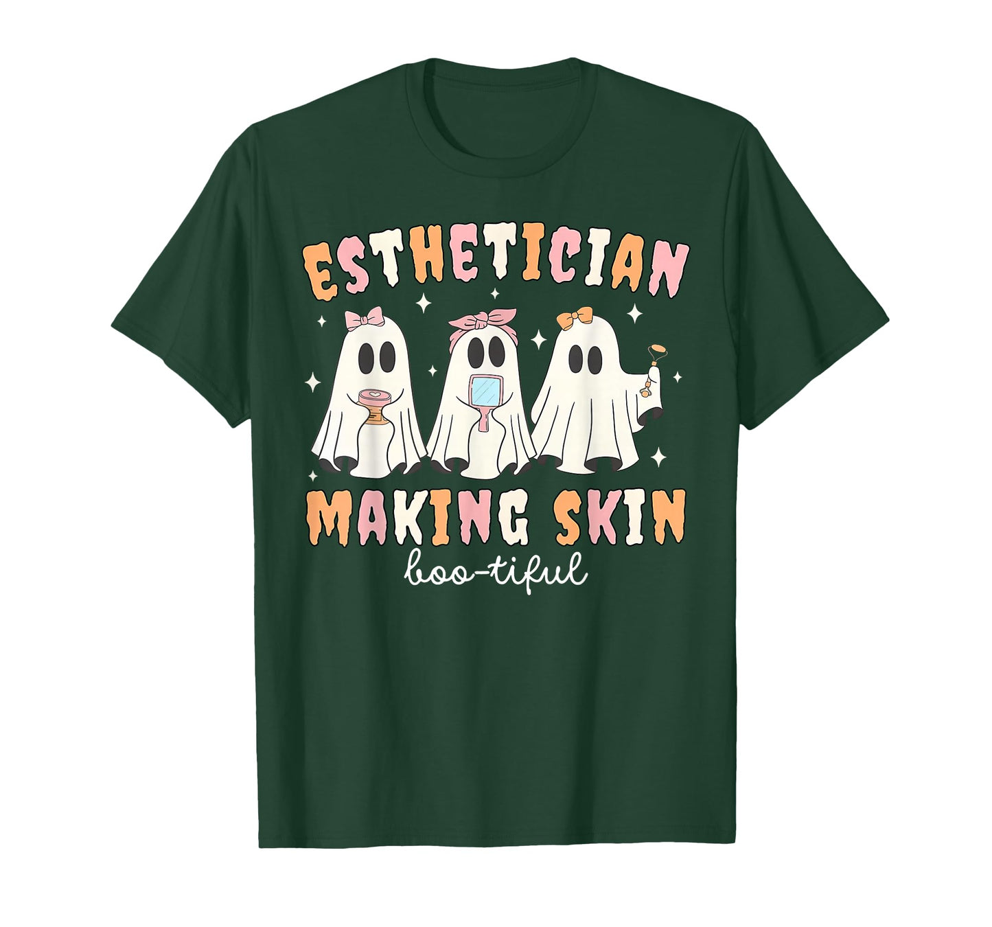 Esthetician Making Skin Boo-tiful Ghost Skincare Halloween T-Shirt