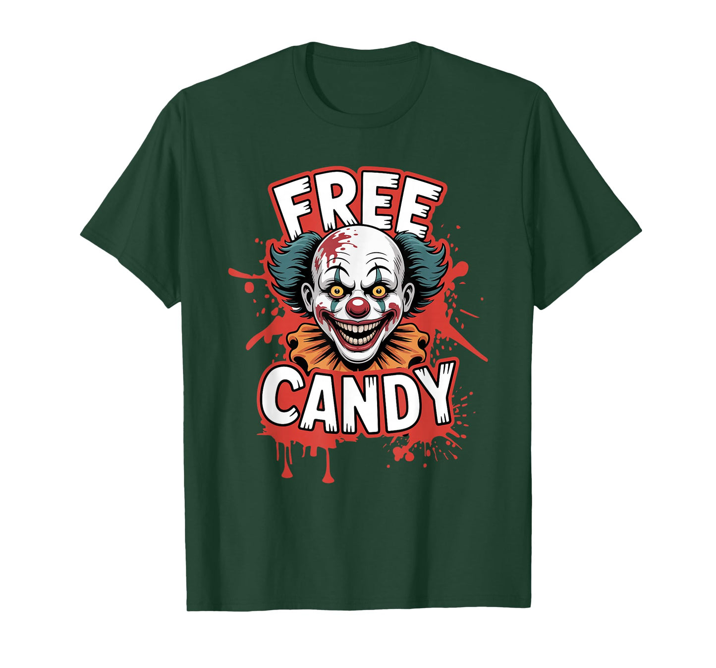 Free Candy Clown Scary Creepy Halloween Horror T-Shirt