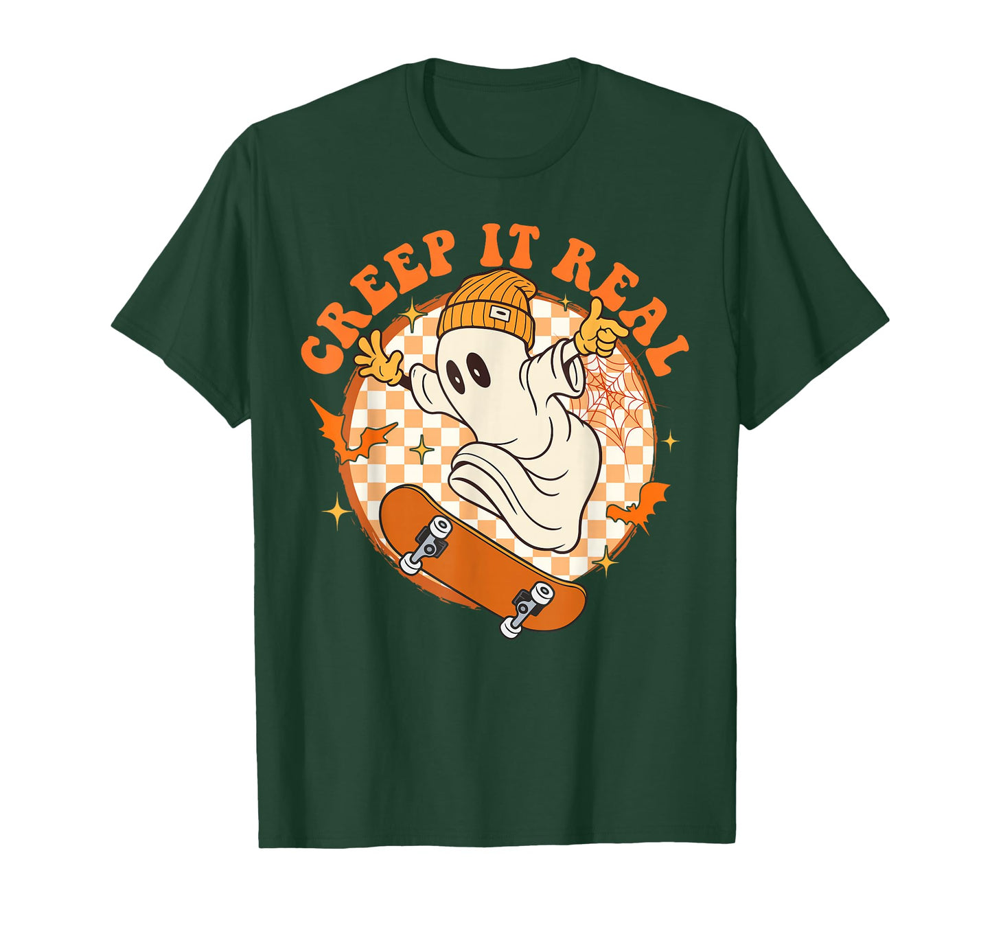 Creep It Real Ghost Boy Fall Season Vintage Retro Halloween T-Shirt