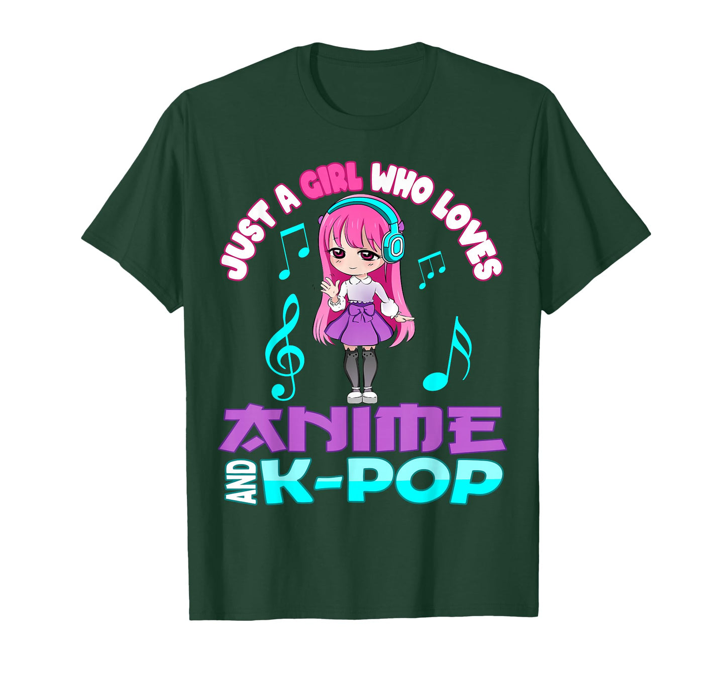 Just a Girl who loves Anime and K-pop Chibi Merch KPOP Otaku T-Shirt