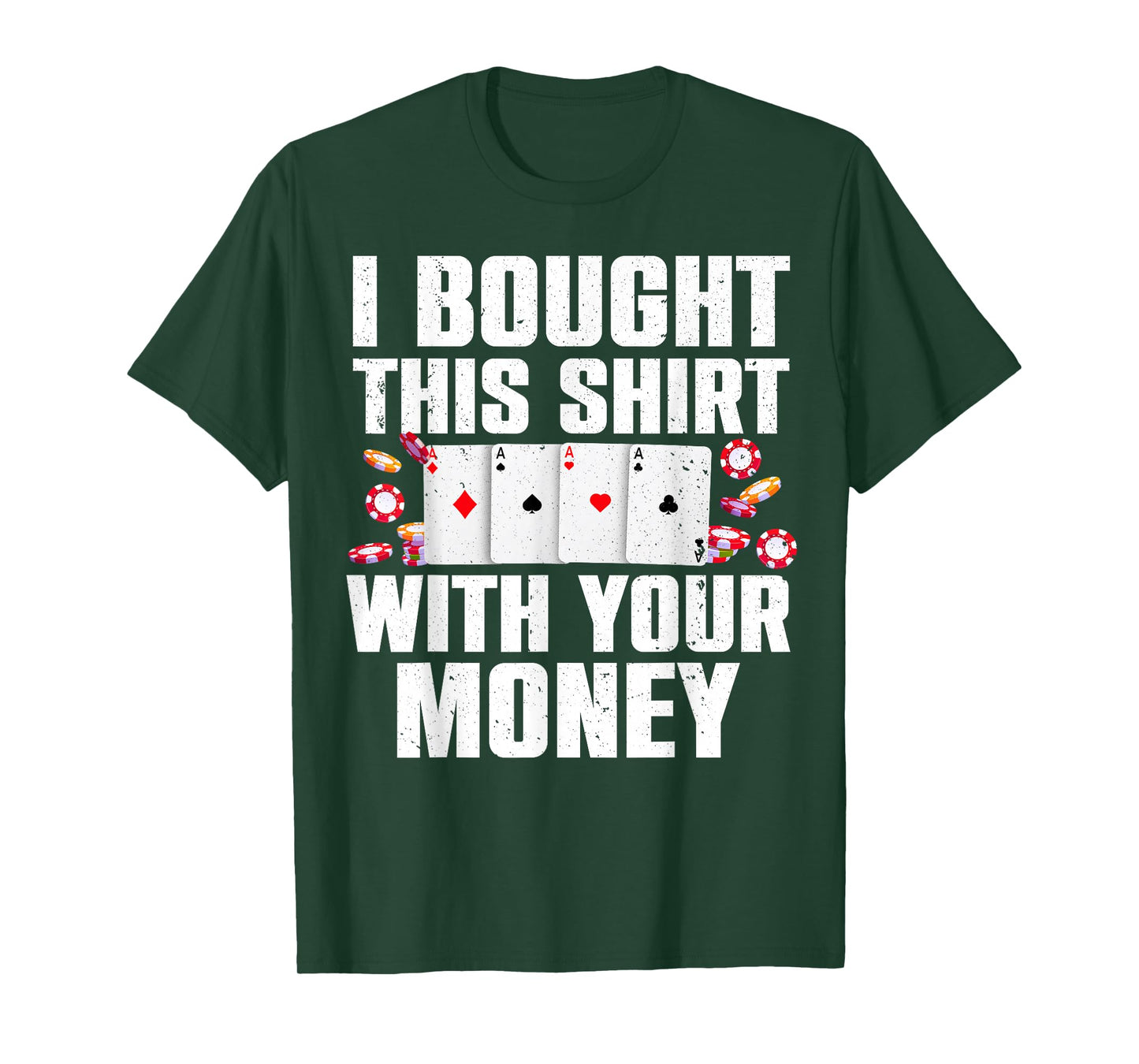 Funny Poker Art for Gambling Men Women Poker Player Gambler T-Shirt Small