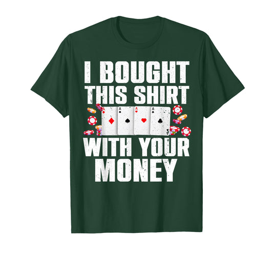 Funny Poker Art for Gambling Men Women Poker Player Gambler T-Shirt Small
