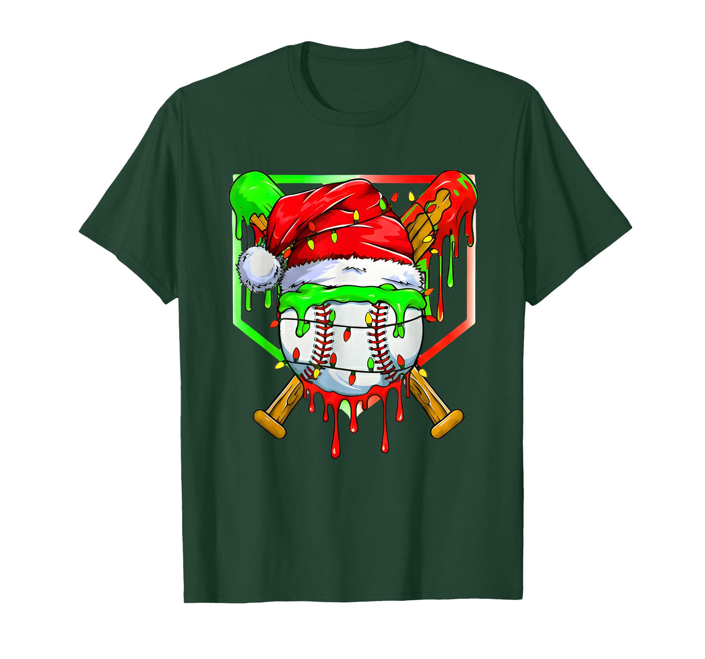 Christmas Baseball Drip for Boys Ice Cream Drip Baseball T-Shirt