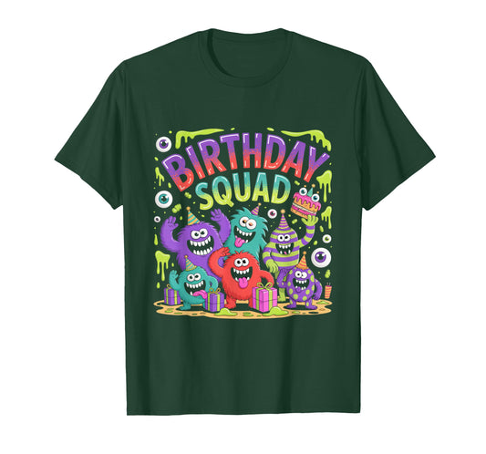 Cute Monster Birthday Squad Slime Party Crew T-Shirt