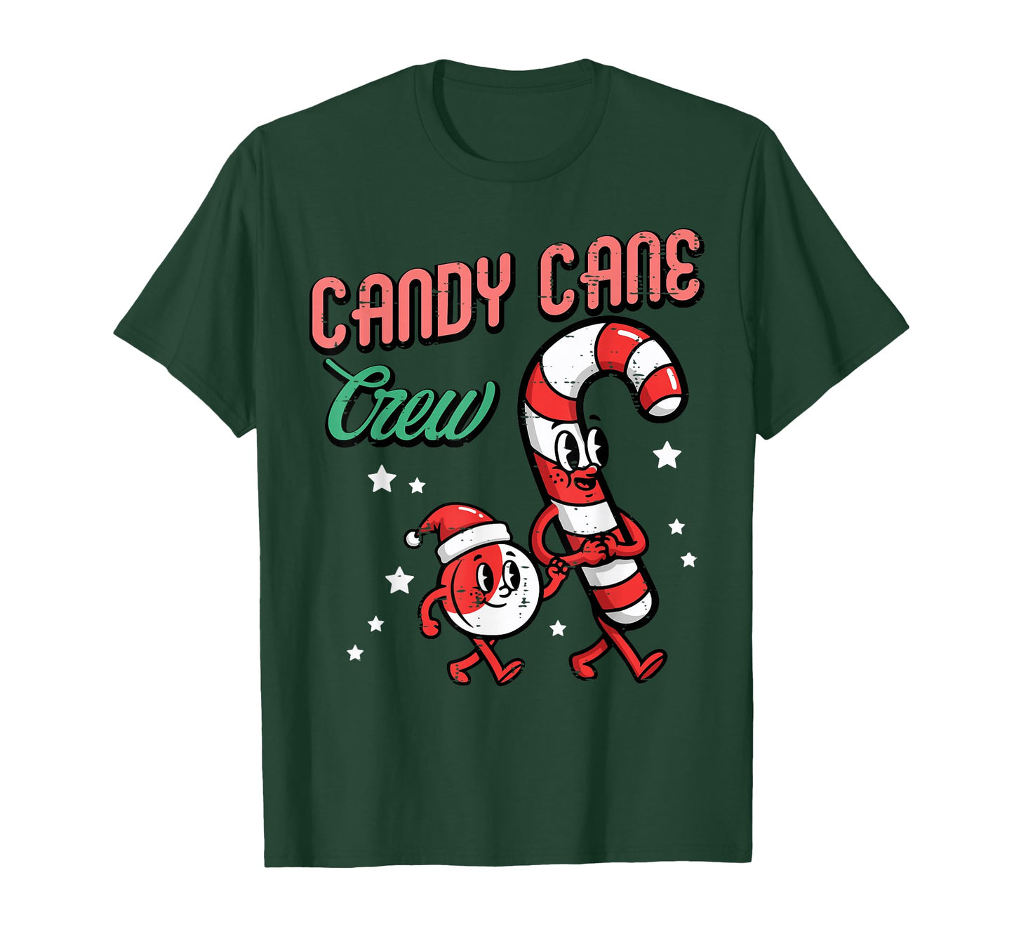 Christmas Candy Cane Crew Squad Xmas Matching Men Women Kids T-Shirt