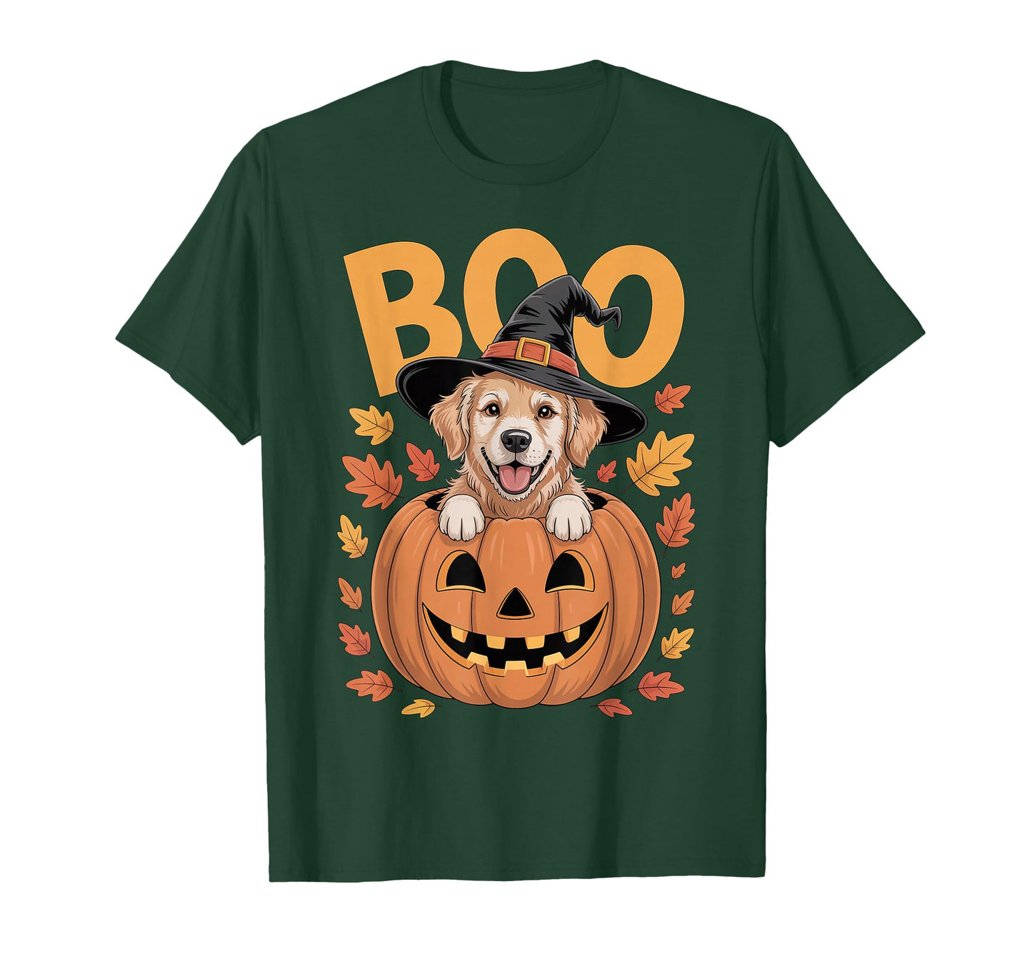 Golden Costume on Pumpkin Halloween Golden Retriever T-Shirt